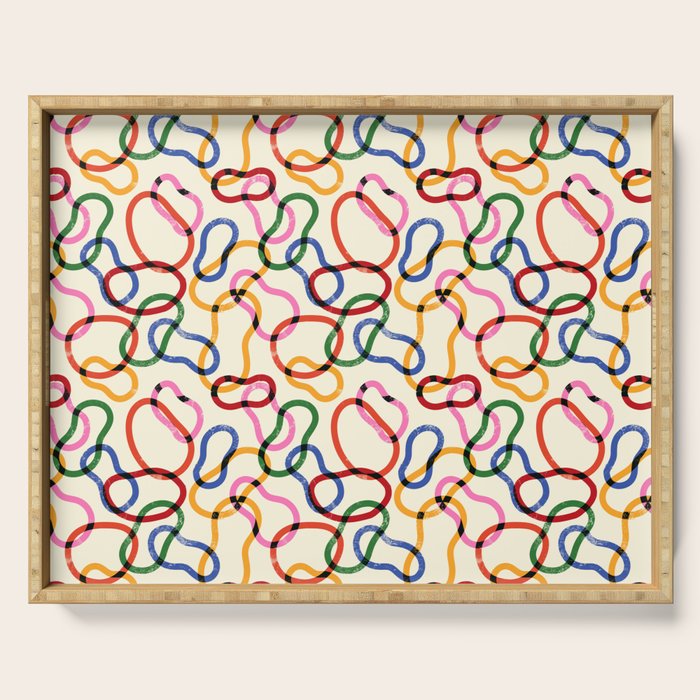 Abstract Loop Color Play Serving Tray Gallery Image 1