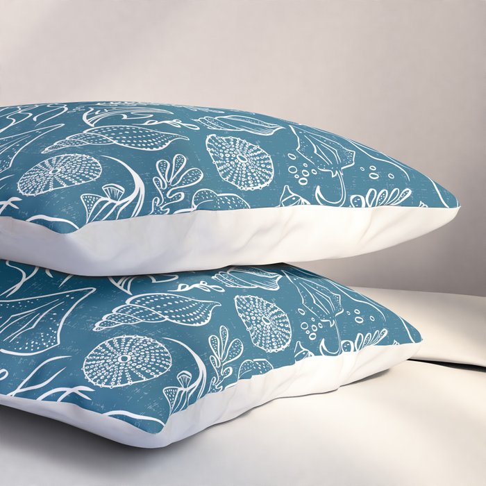 Sea Life - Marine Blue Pillow Sham Gallery Image 3