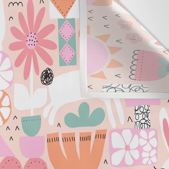 Cute Bunnies Pink Wall Tapestry Gallery Image 3