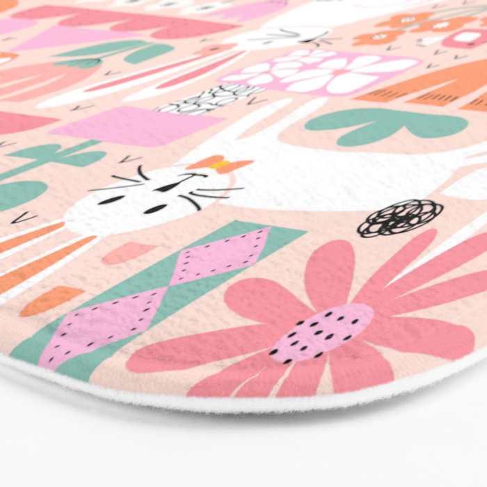 Cute Bunnies Pink Bath Mat Gallery Image 3