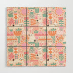 Cute Bunnies Pink Wood Wall Art Gallery Image 1