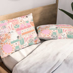 Cute Bunnies Pink Pillow Sham Gallery Image 2