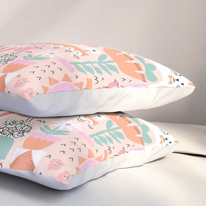 Cute Bunnies Pink Pillow Sham Gallery Image 3