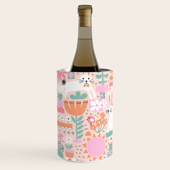 Cute Bunnies Pink Wine Chiller Gallery Image 2
