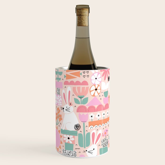 Cute Bunnies Pink Wine Chiller Gallery Image 1