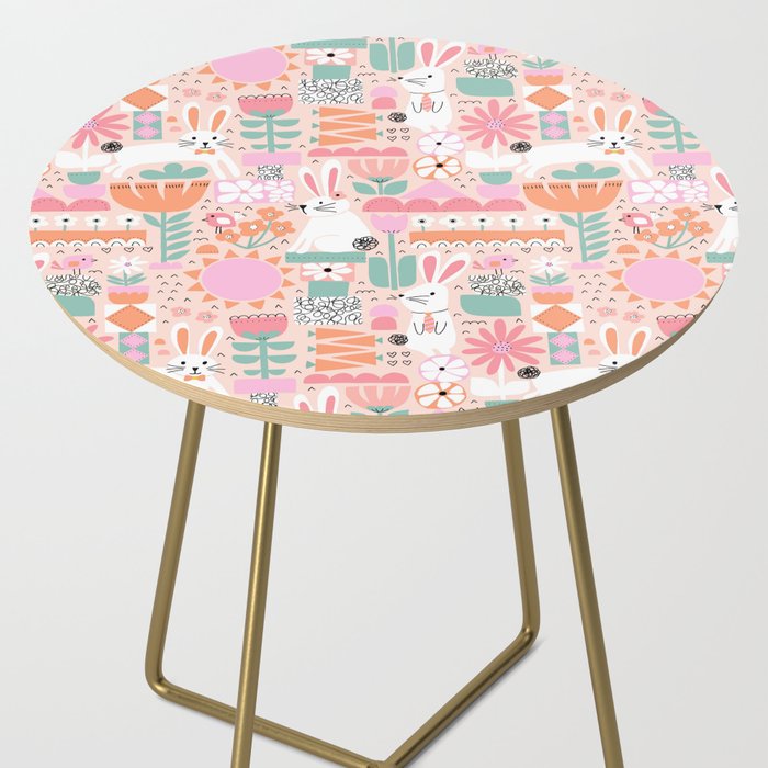 Cute Bunnies Pink Side Table Gallery Image 2