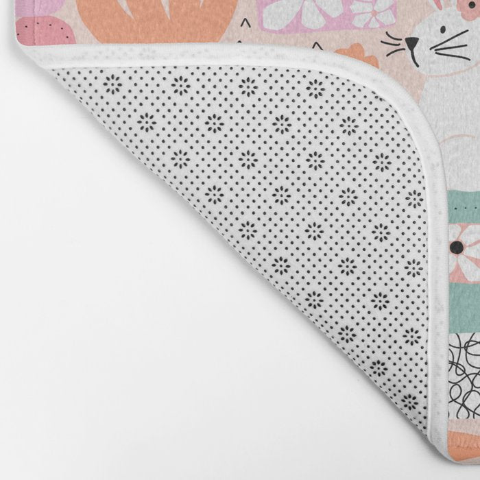 Cute Bunnies Pink Bath Mat Gallery Image 2