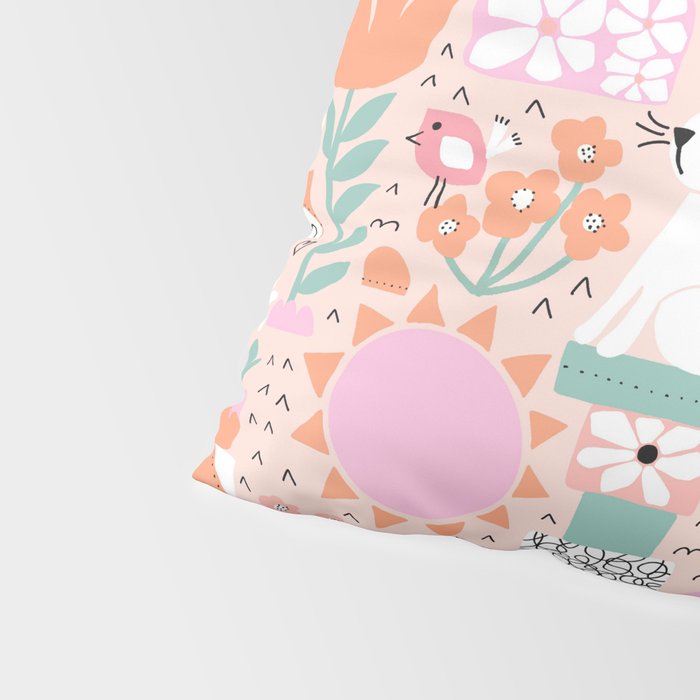 Cute Bunnies Pink Pillow Sham Gallery Image 4