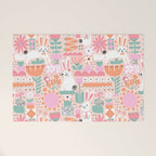 Cute Bunnies Pink Welcome Mat Gallery Image 1