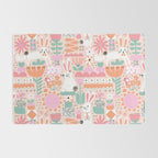 Cute Bunnies Pink Rug Gallery Image 2