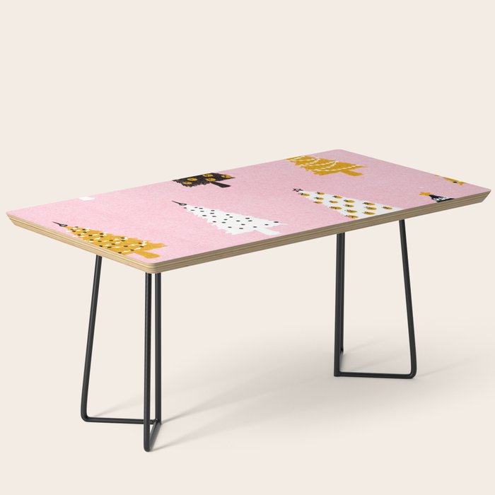 Christmas Trees Modern Pink Pattern #pinkchristmas #christmaspattern Coffee Table Gallery Image 1