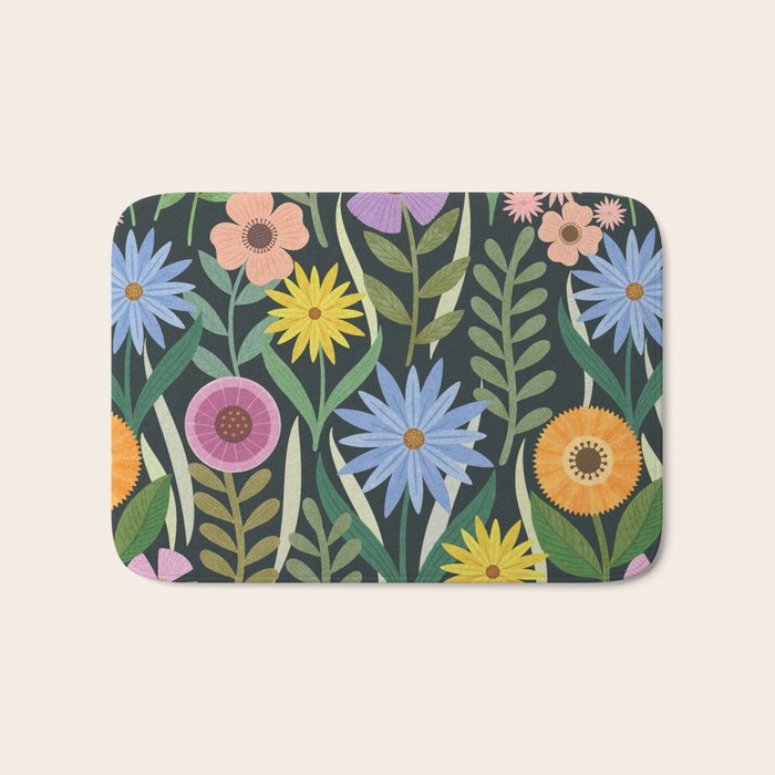 Wildflower Garden - Dark Bath Mat Gallery Image 1