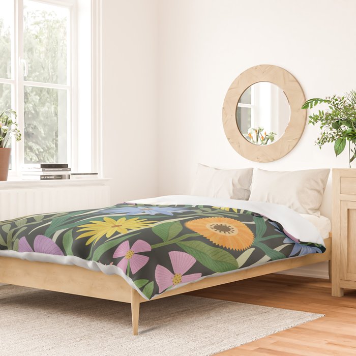 Wildflower Garden - Dark Duvet Cover Gallery Image 2
