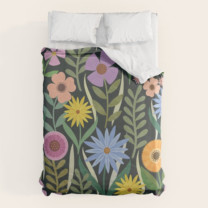 Wildflower Garden - Dark Duvet Cover Gallery Image 1