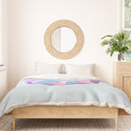 Tropical badminton badge - pastel purple and pink Duvet Cover Gallery Image 3