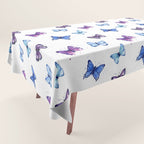 Blue Butterfly Watercolor Tablecloth Gallery Image 1