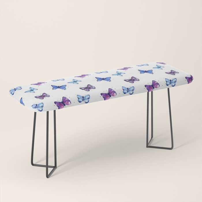 Blue Butterfly Watercolor Bench Gallery Image 1