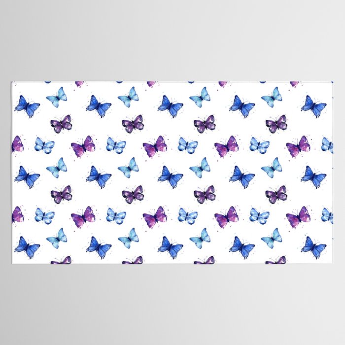 Blue Butterfly Watercolor Tablecloth Gallery Image 2