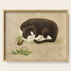Minhwa: cat & butterfly 2 (Korean traditional/folk art)  Serving Tray Gallery Image 1