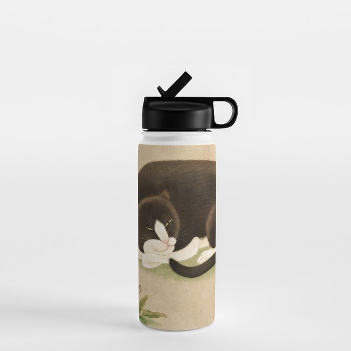 Minhwa: cat & butterfly 2 (Korean traditional/folk art)  Water Bottle Gallery Image 1