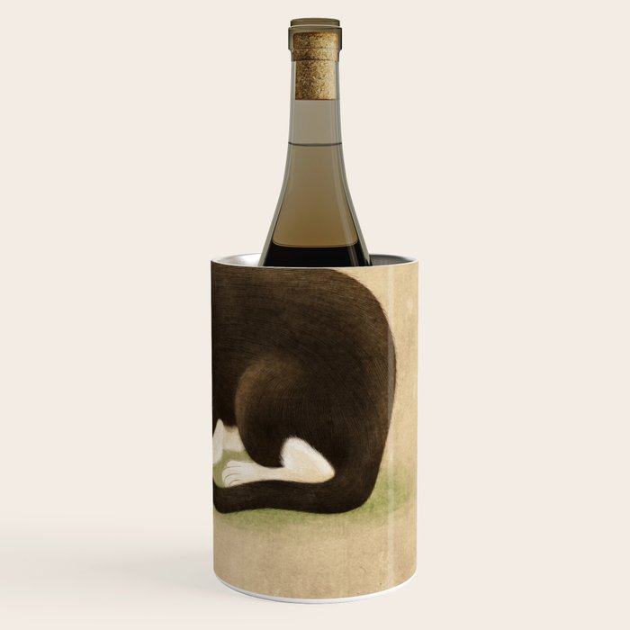 Minhwa: cat & butterfly 2 (Korean traditional/folk art)  Wine Chiller Gallery Image 3