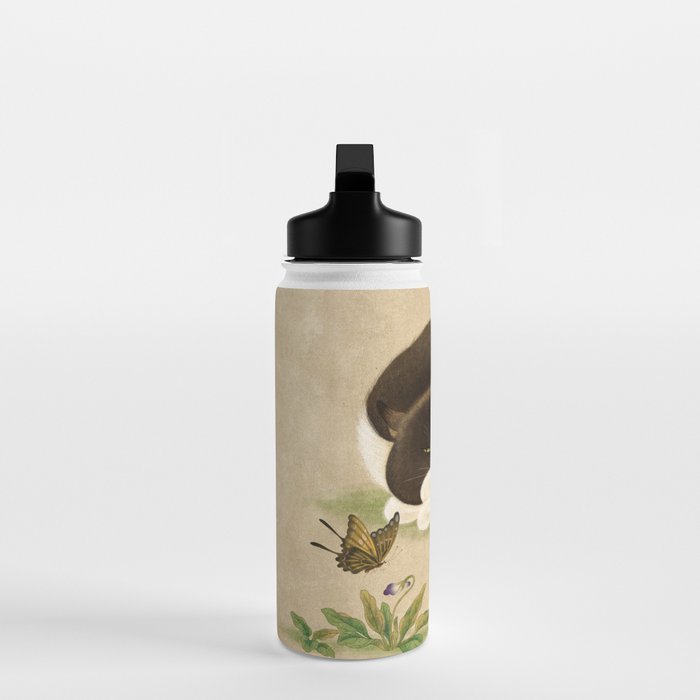 Minhwa: cat & butterfly 2 (Korean traditional/folk art)  Water Bottle Gallery Image 3