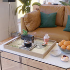 Minhwa: cat & butterfly 2 (Korean traditional/folk art)  Serving Tray Gallery Image 2