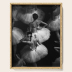 Ballerinas getting ready for the big performance black and white photograph - photographs Serving Tray Gallery Image 1