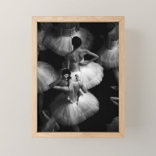 Ballerinas Getting Ready For The Big Performance Black And White Photograph - Photographs Mini Art Print Gallery Image 1