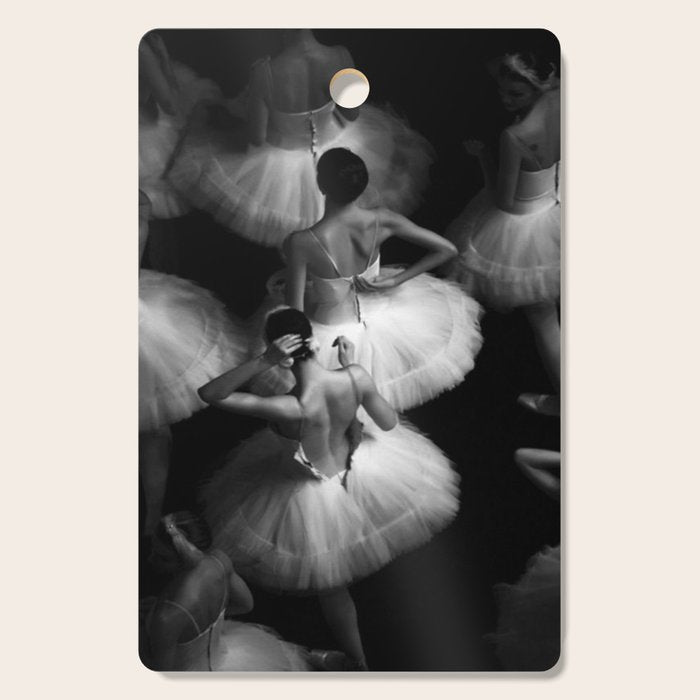 Ballerinas getting ready for the big performance black and white photograph - photographs Cutting Board Gallery Image 1
