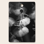Ballerinas getting ready for the big performance black and white photograph - photographs Cutting Board Gallery Image 1