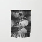 Ballerinas getting ready for the big performance black and white photograph - photographs Wall Hanging Gallery Image 1
