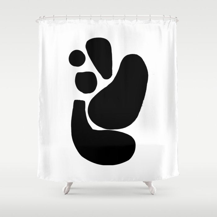 Footprints In Ink White Background Shower Curtain Gallery Image 1