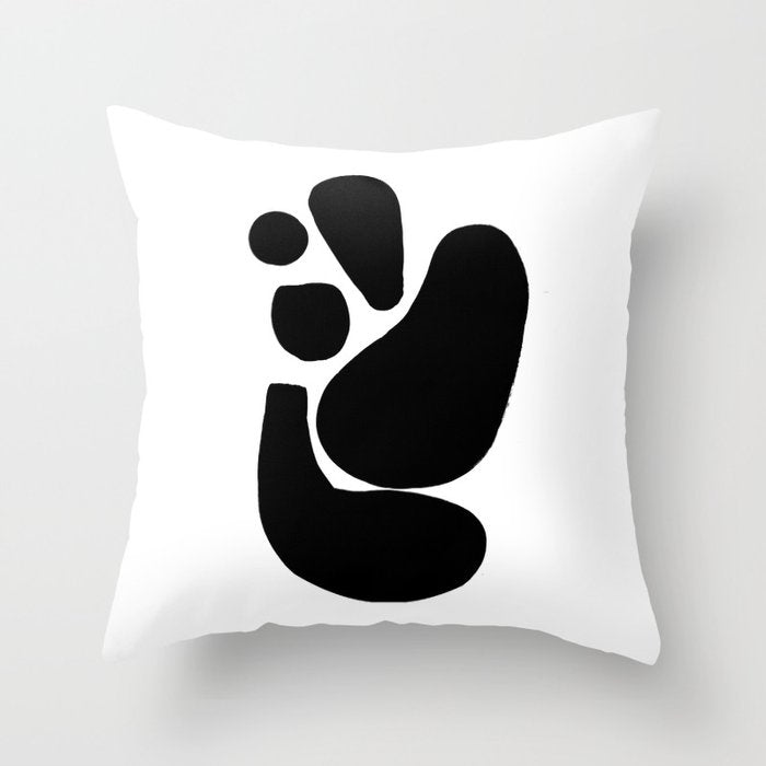 Footprints In Ink White Background Throw Pillow Gallery Image 6