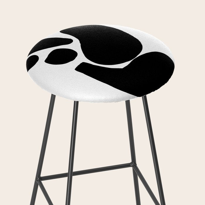 Footprints In Ink White Background Stool Gallery Image 2