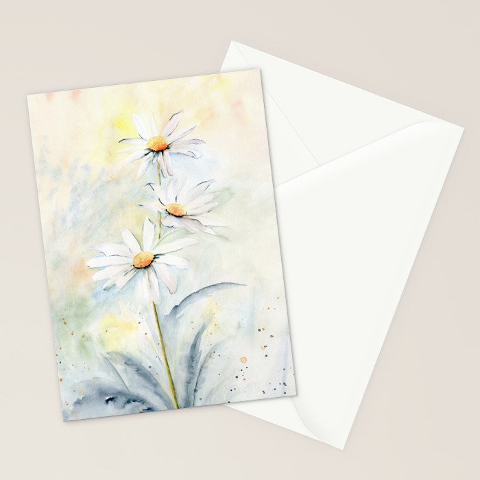 White Daisies Stationery Card Gallery Image 2