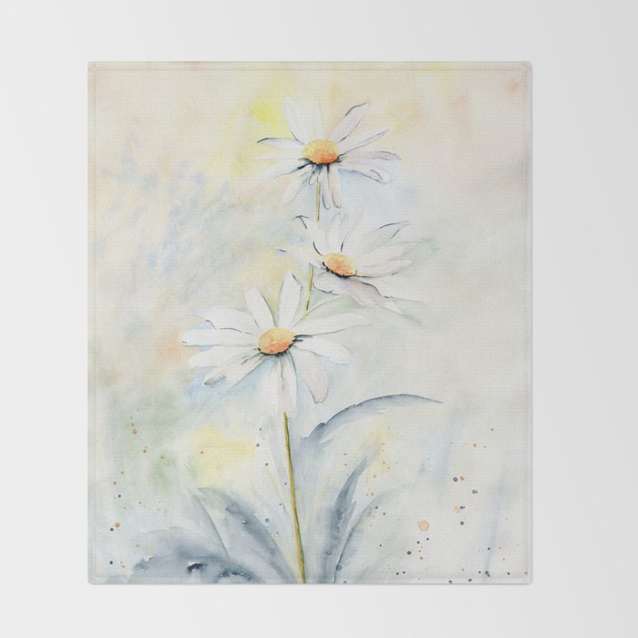 White Daisies Throw Blanket Gallery Image 2