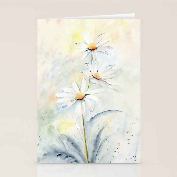 White Daisies Stationery Card Gallery Image 1