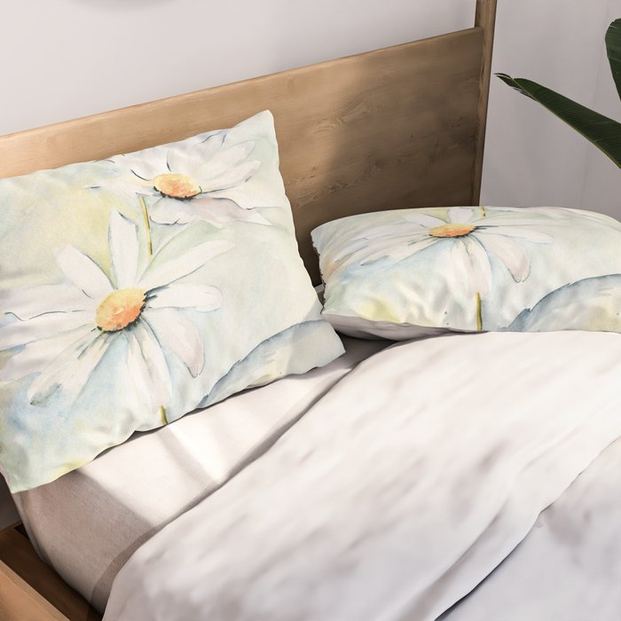 White Daisies Pillow Sham Gallery Image 2