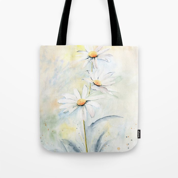 White Daisies Tote Bag Gallery Image 1