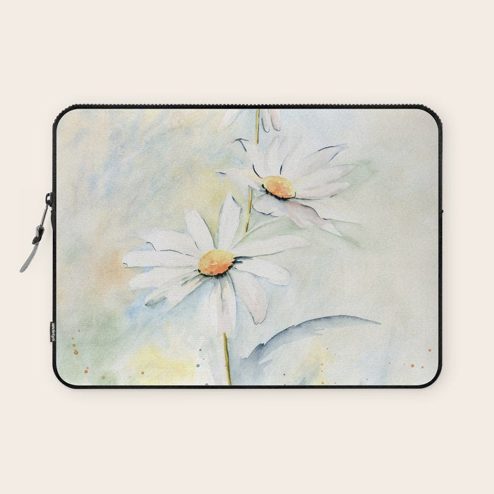 White Daisies Laptop Sleeve Gallery Image 1