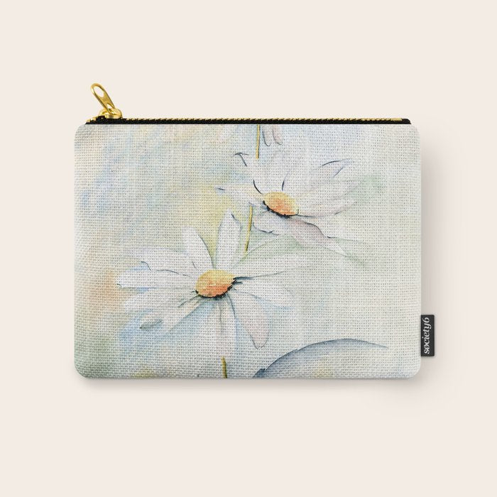 White Daisies Carry All Pouch Gallery Image 1