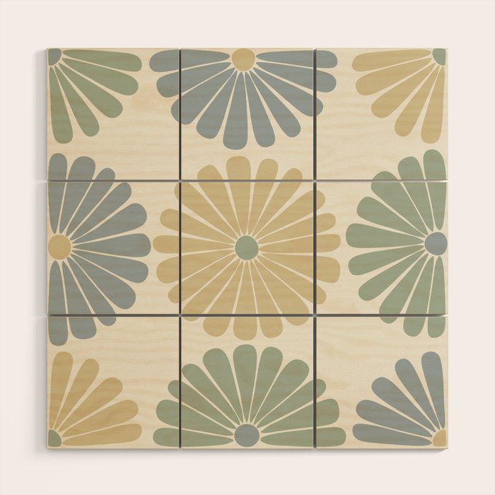 Retro Summer Daisies II Wood Wall Art Gallery Image 1