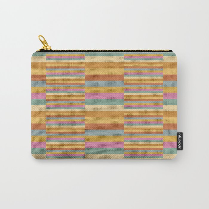 Mixed Stripes Pattern XVIII Retro Rainbow Carry All Pouch Gallery Image 1