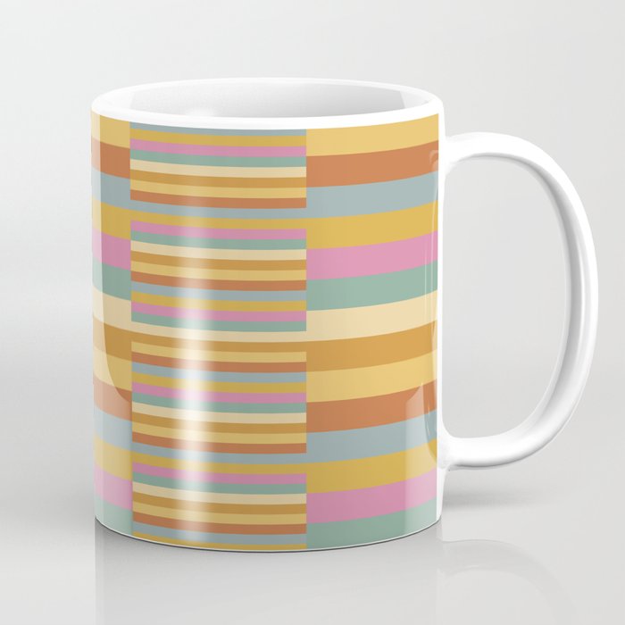 Mixed Stripes Pattern XVIII Retro Rainbow Coffee Mug Gallery Image 1