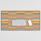 Mixed Stripes Pattern XVIII Retro Rainbow Desk Mat Gallery Image 1