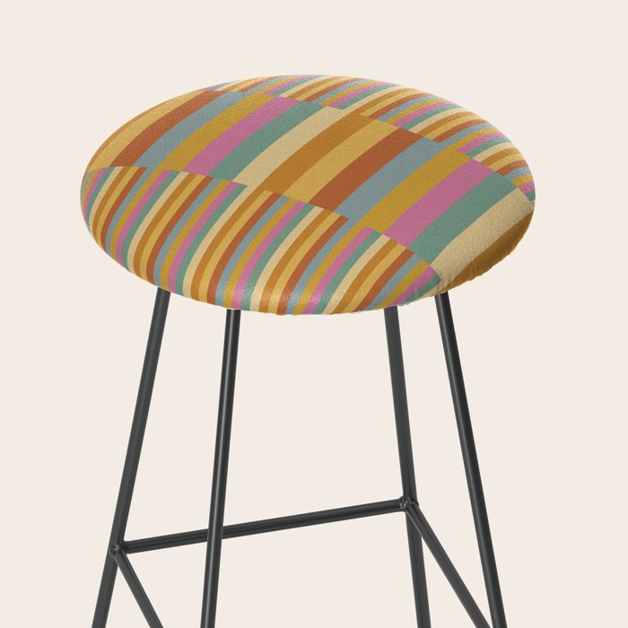 Mixed Stripes Pattern XVIII Retro Rainbow Stool Gallery Image 2