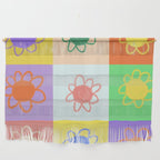 Floral checkerboard pattern Wall Hanging Gallery Image 1