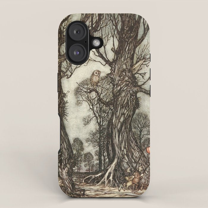 Owl by Arthur Rackham from "PeterPan in Kensington Gardens," 1906 iPhone Case Gallery Image 1