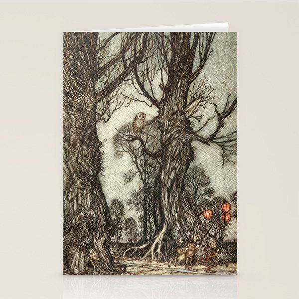 Owl by Arthur Rackham from "PeterPan in Kensington Gardens," 1906 Stationery Card Gallery Image 2